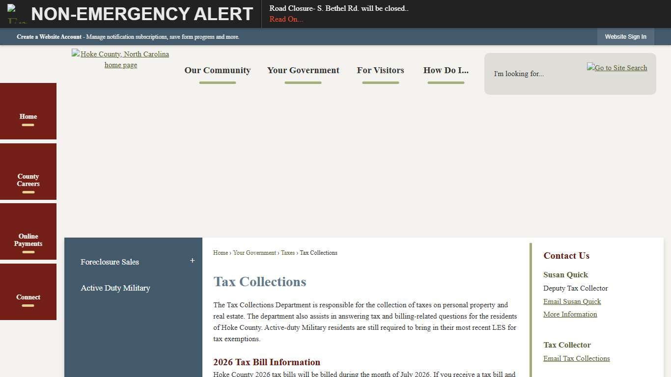 Tax Collections | Hoke County, NC - Official Website
