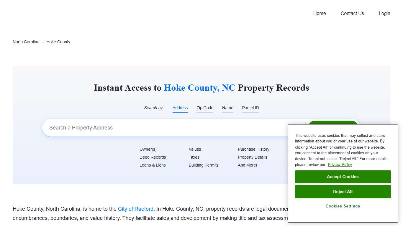 Hoke County Property Records | Owners, Deeds, Permits